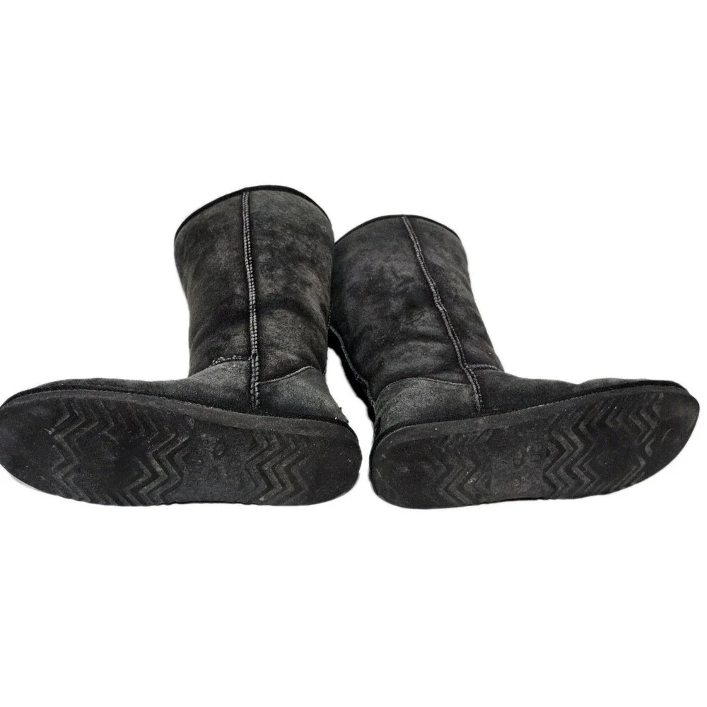 UGG Australia Boots Women's Classic Tall Boots Black Size 7 Leather Sheepskin - Picture 8 of 14